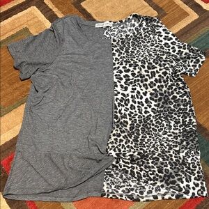 Absolutely Famous Gray and Leopard Print Kids Tee